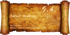 Imhof Andrea névjegykártya